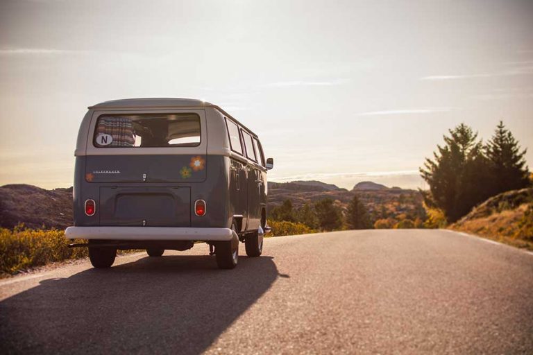 van on the road